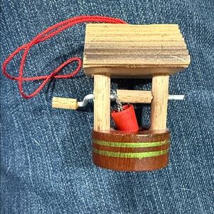 Steinbach Wooden Well Ornament with Red Bucket